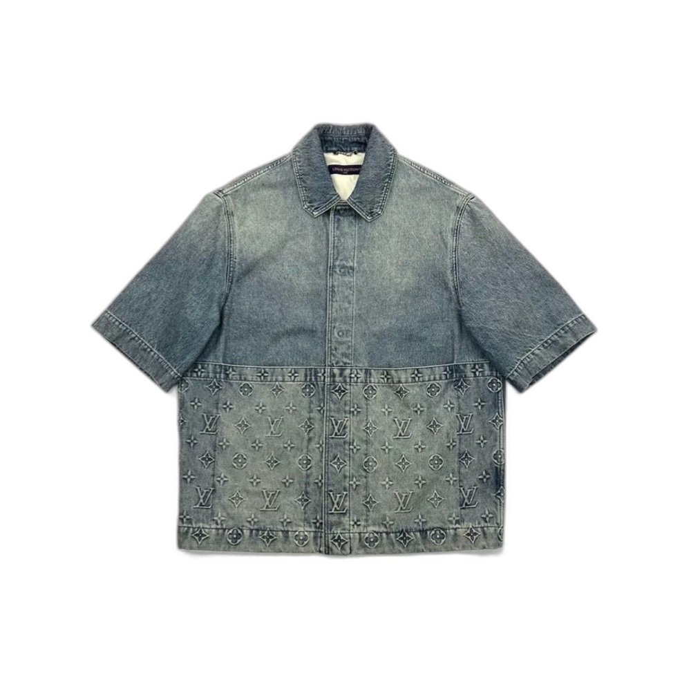Louis Vuitton Blue Monogram Denim Shirt